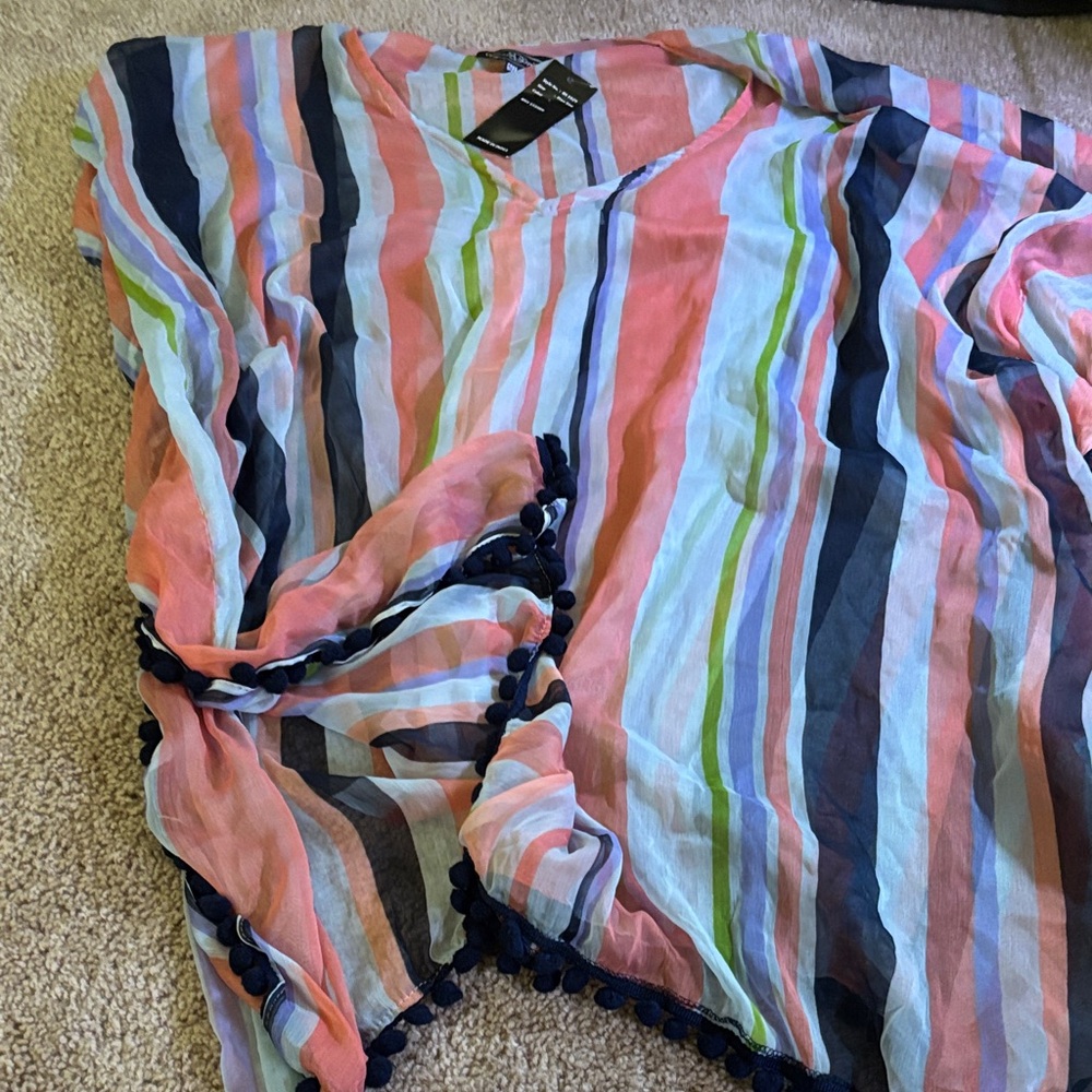 Striped Multicolor Swim Coverup